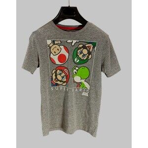 Super Mario Brothers T-shirt Heather Gray Old Navy Collectibles L Youth women xs